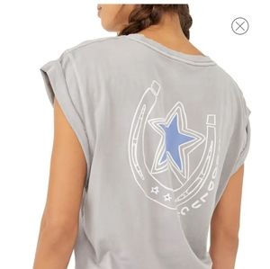 SALE! ACCEPT OFFERS!  Free People Horseshoe Graphic Body-Suit.NWT.  WMNS L.